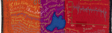 After the Glaciers: Geoscience Embroideries by Bonnie Peterson