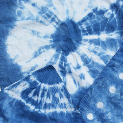 Indigo Dyed Shibori Bandanas square