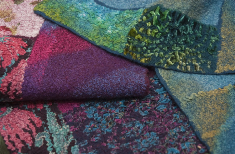 INTERLACE beginning-level classes are geared for the 55+ age group, to encourage building of NEW skills and community with a cohort of peers!
Scholarships available!
Wednesdays, September 20 – November 8, 2023
10 am – 1 pm
Leslie Granbeck



In this 8-week class geared for beginners, participants will explore personal expression through the creative medium of felting. Learn to felt using time honored wet-felting techniques to create your own non-woven, structured fabrics that combine wool and other fibers, fabrics, and surface design. A variety of wet felting and nuno felting techniques, along with design possibilities, are taught and refined through this sequence of classes as you explore this immediate and tactile medium. Texture, structure and manipulation of felted surfaces will be a focus. Students will design and felt a personalized project using their new felting skills. Class supplies for samples will be provided by Textile Center. Students will likely need to provide additional supplies for their personal project. The cost for these will be dependent on the scope of the project.

**See supply list of items to bring to class**

Click here to download the supply list.



Scholarships:
Generous scholarships are available. Select your tuition level from the sliding scale in the pop up list below. (All scholarships include a non-refundable $25 processing fee)

In an effort to share resources equitably with others, we ask that if you have already received an INTERLACE scholarship in the past 12 months, please contact us to submit a request for another scholarship.



Instructor Bio:
An accomplished feltmaker, beader, and teacher for 20 years, Leslie Granbeck's talents took a new direction when she discovered the technique of turning wool fibers into beads and jewelry. For Granbeck, feltmaking is magical, allowing her to turn simple wool fibers into beautiful scarves, purses, slippers, and garments. She teaches a variety of feltmaking techniques, and her classes are full of color, creativity, and adventure. (They also include a free workout as feltmaking is a “physical art.”) When not teaching, you’ll find her in the studio working on new fiber and bead project.  fiberenvy.net



Thanks for your support:




NOTE: Under SHIPPING in your shopping cart, PLEASE CHECK “CLASS/EVENT: NO SHIPPING REQUIRED