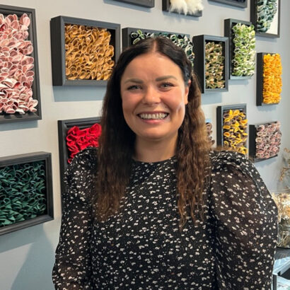 Satu Nisu in her studio located in Kuopio, Finland.