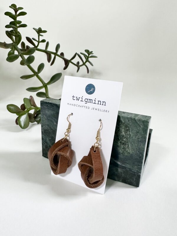Kelsey Barajas Leather Knot Earrings - Image 6