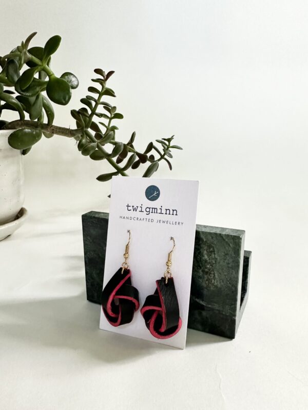 Kelsey Barajas Leather Knot Earrings - Image 2