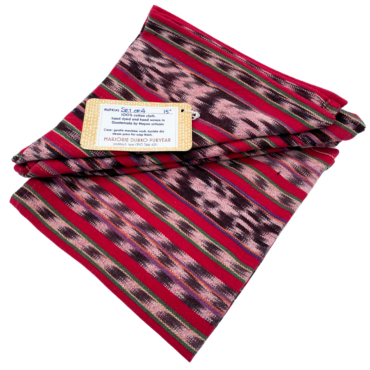 Marjorie Durko Puryear Set of 4 Maya Woven Napkins - Image 3