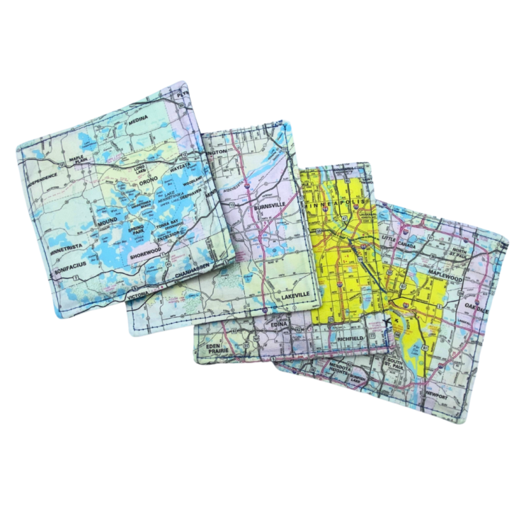 Kris Livingston Map Coaster Set