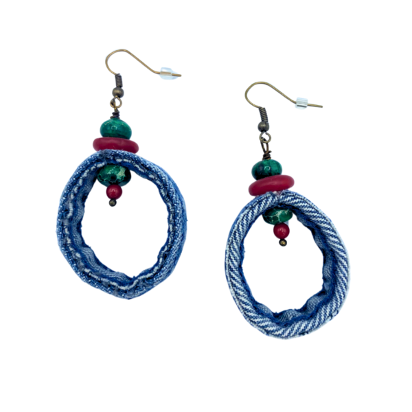 Judy Schneebeck Denim Hoop Earrings - Image 8