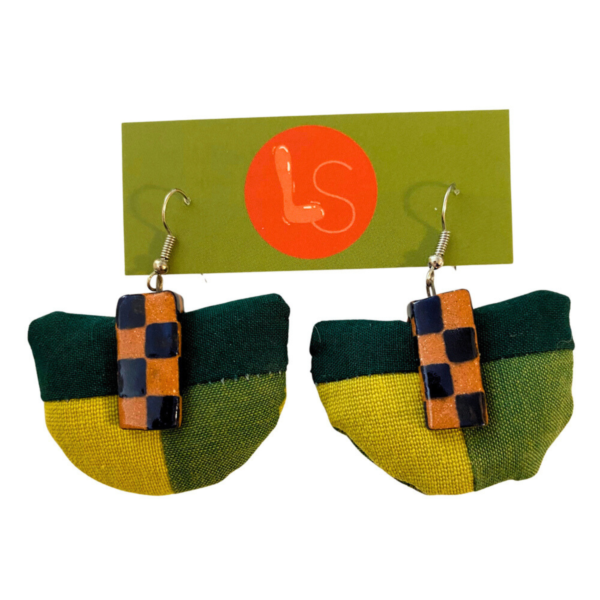 Liz Stensland Ceramic/Quilted Earrings