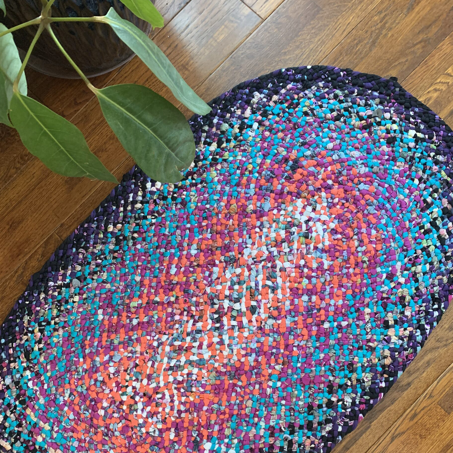 Upcycled Fabric Braided Rug