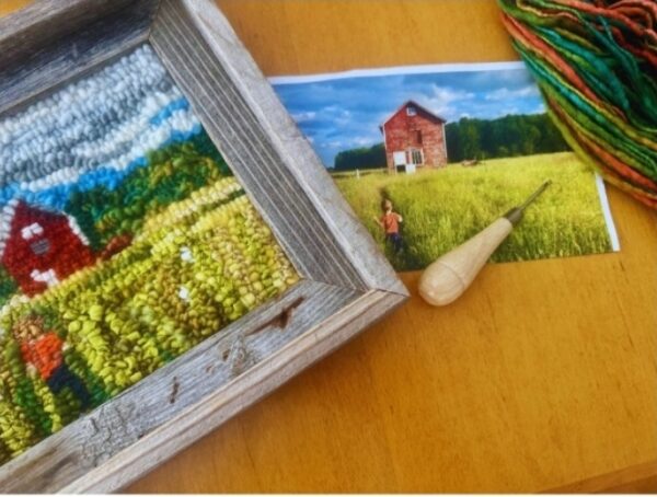 Rug Hooked Landscape