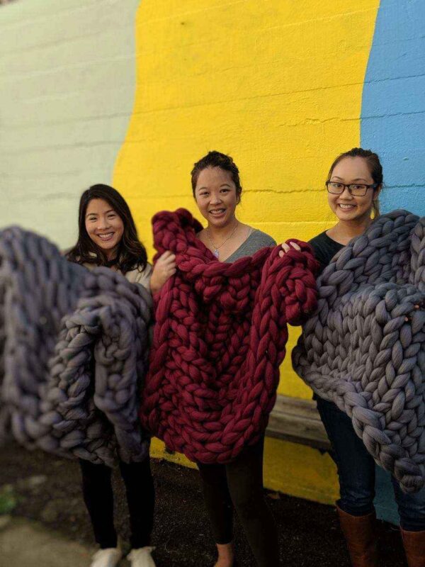 Chunky Knit Wool Blanket - Image 2