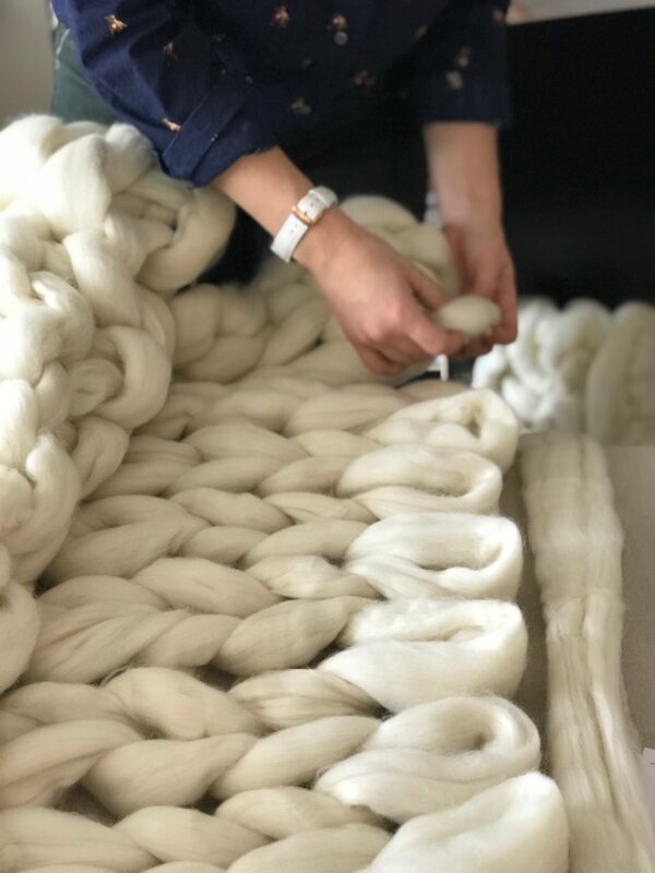 Chunky Knit Wool Blanket - Image 4