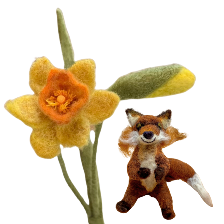 Needle Felted Wire Figures + Flowers