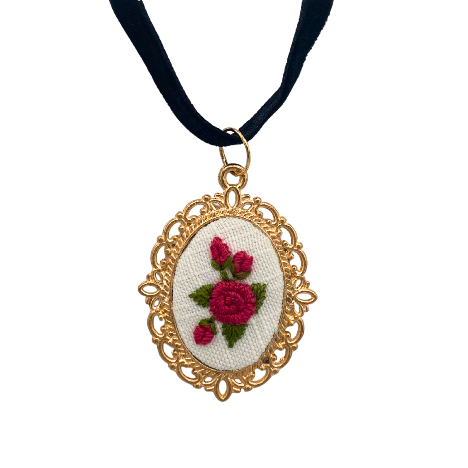 Laurel Tieman Embroidered Necklace