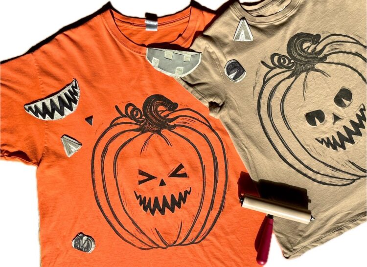 Block Printed Jack-O'-Lantern T-Shirt - October 2026
