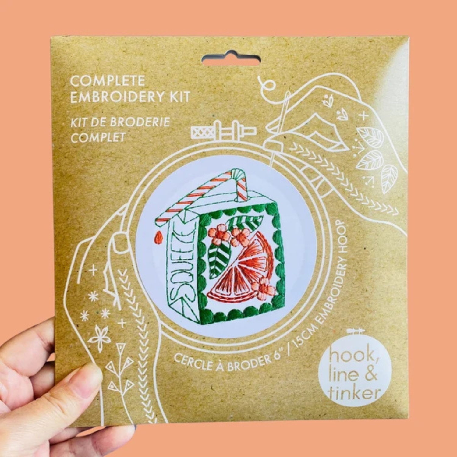 Embroidery Kit - Orange Juice Box - Image 2
