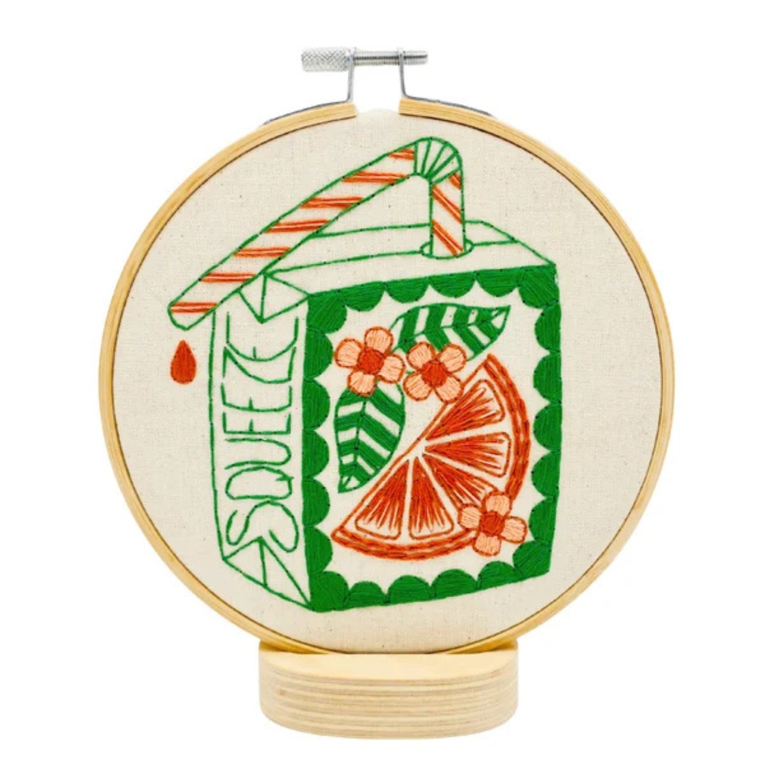 Embroidery Kit - Orange Juice Box