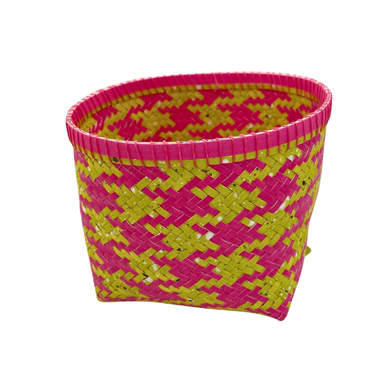 Gail Mollner Houndstooth Painted Paper Basket