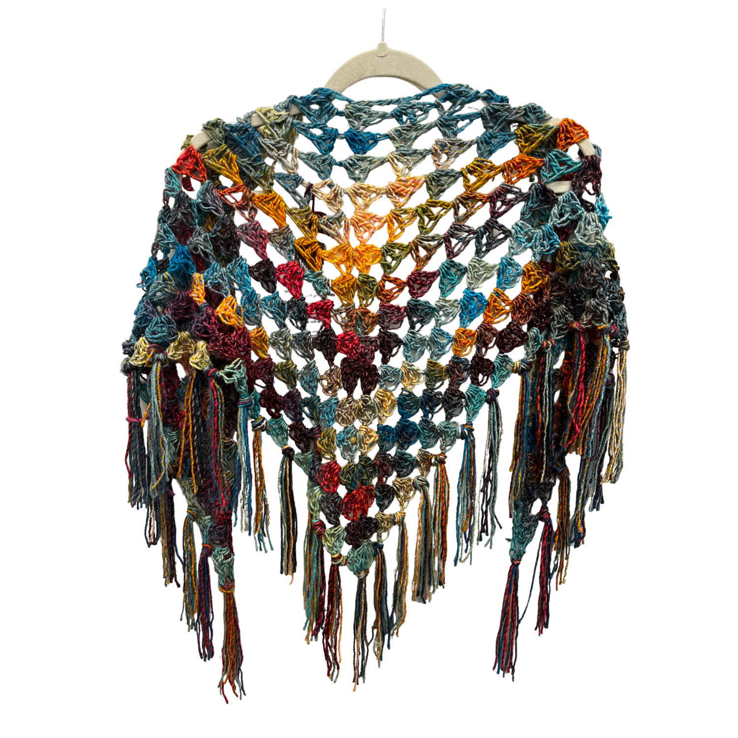 Nancy Newcomer Crochet Jewel Tones Vee Shawl